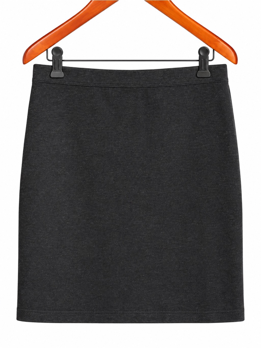 Vintage Eddie Bauer Black Ponte Knit Elastic High Waist Pencil Mini Skirt Medium